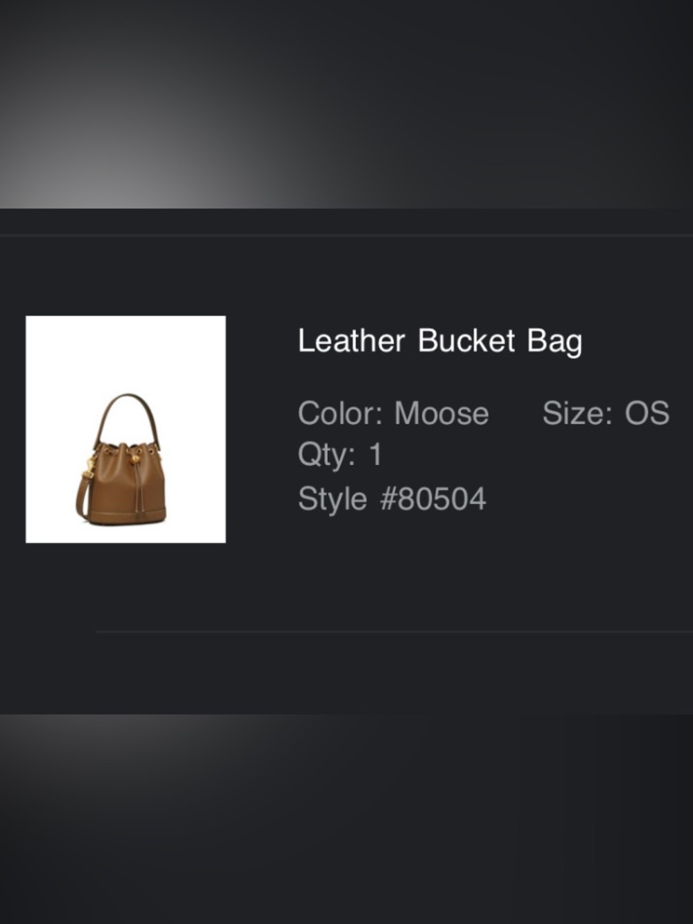 Tory Burch T Monogram Leather Bucket Bag in Brown Moose $349 - Picture 2 of 3